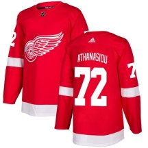 Detroit Red Wings Youth Andreas Athanasiou Adidas Authentic Red Home Jersey