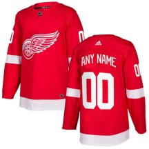 Detroit Red Wings Youth Custom Adidas Authentic Red Home Jersey