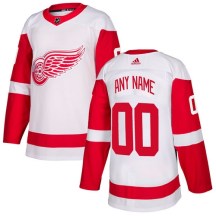 Detroit Red Wings Youth Custom Adidas Authentic White Away Jersey