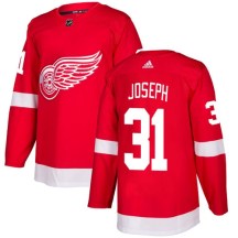 Detroit Red Wings Youth Curtis Joseph Adidas Authentic Red Home Jersey
