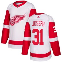 Detroit Red Wings Youth Curtis Joseph Adidas Authentic White Away Jersey