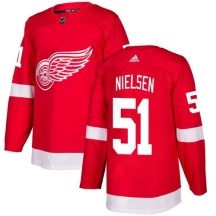 Detroit Red Wings Youth Frans Nielsen Adidas Authentic Red Home Jersey