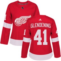Detroit Red Wings Women's Luke Glendening Adidas Authentic Red Home Jersey