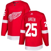 Detroit Red Wings Youth Mike Green Adidas Authentic Green Red Home Jersey