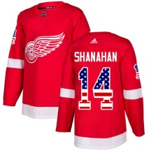 Detroit Red Wings Men's Brendan Shanahan Adidas Authentic Red USA Flag Fashion Jersey