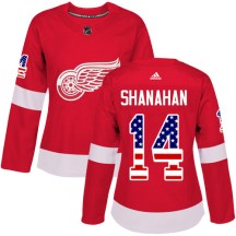 Detroit Red Wings Women's Brendan Shanahan Adidas Authentic Red USA Flag Fashion Jersey