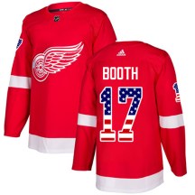 Detroit Red Wings Men's David Booth Adidas Authentic Red USA Flag Fashion Jersey