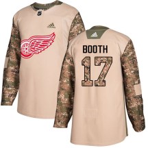 Detroit Red Wings Youth David Booth Adidas Authentic Camo Veterans Day Practice Jersey