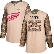 Detroit Red Wings Men's Mike Green Adidas Authentic Green Camo Veterans Day Practice Jersey