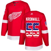 Detroit Red Wings Youth Niklas Kronwall Adidas Authentic Red USA Flag Fashion Jersey