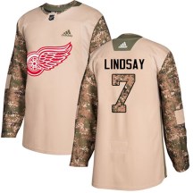 Detroit Red Wings Men's Ted Lindsay Adidas Authentic Camo Veterans Day Practice Jersey